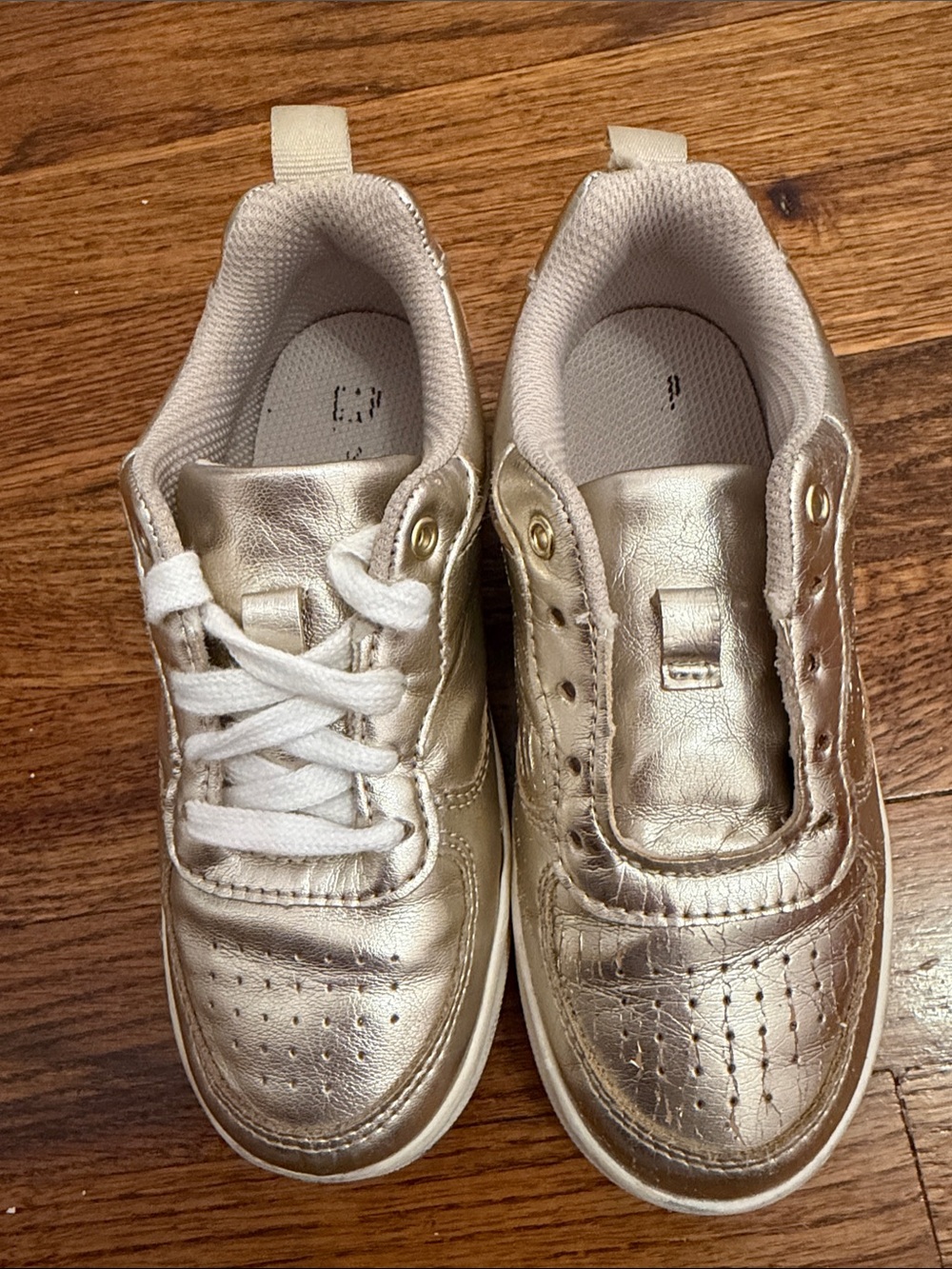 GAP Kids Metallic Gold Lace-Up Sneakers